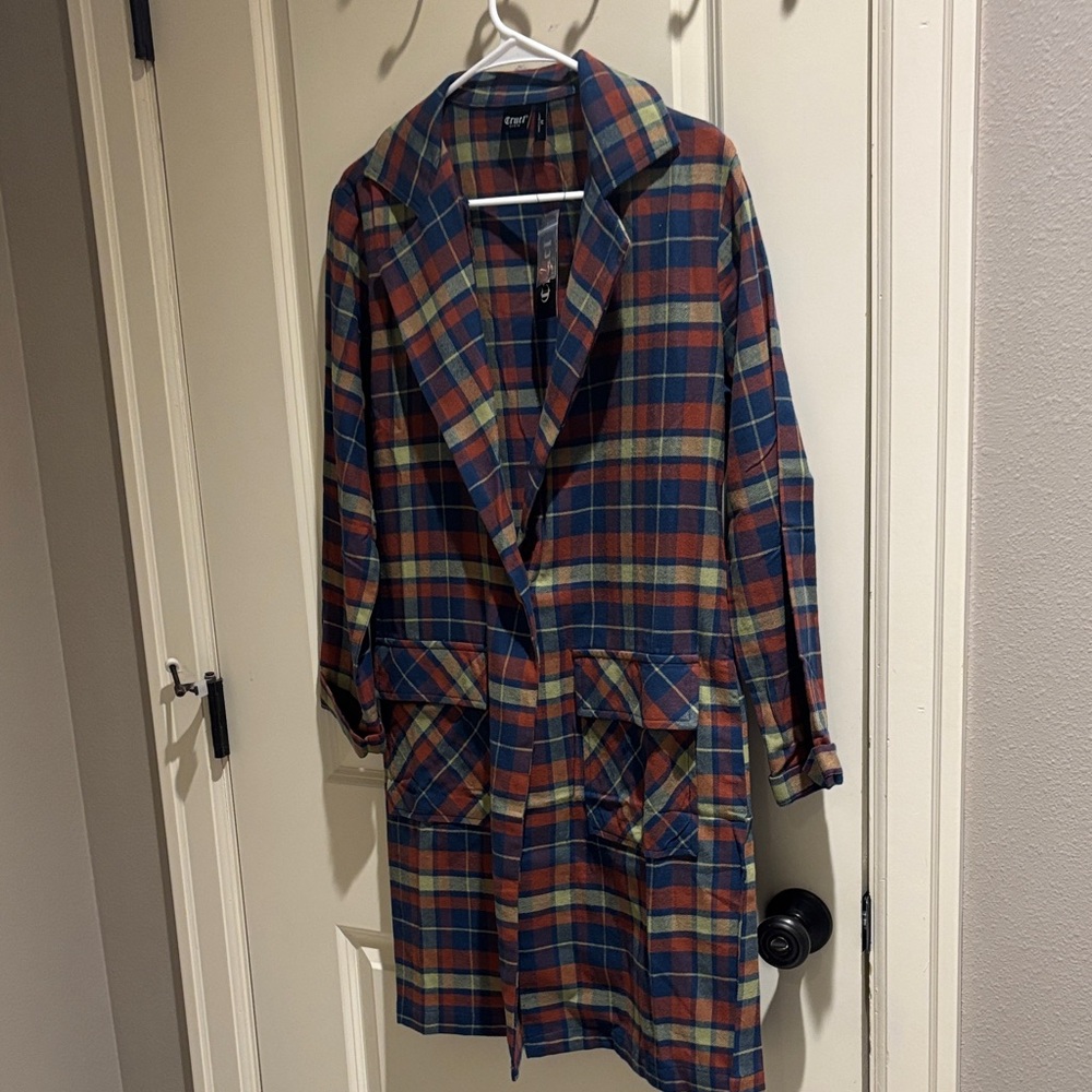 NWT Cruel Denim (M) Plaid Long Blazer